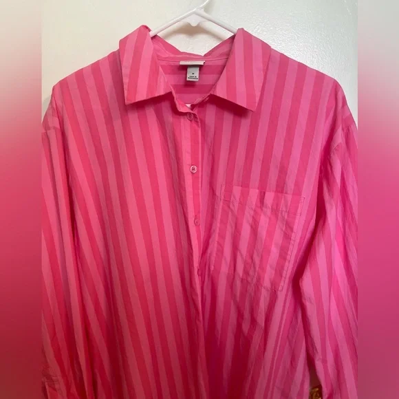 A New Day Vibrant Pink Striped Shirt - Picture 3 of 9